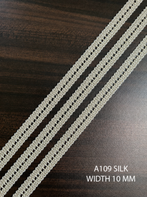 A109 Silk Open Chain Decorative Lace Trim 10MM Premium Narrow Lace