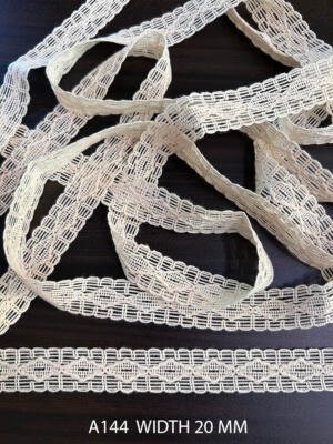 A144 Cotton Comz Lace 20mm Dyeable Decorative Lace Trim