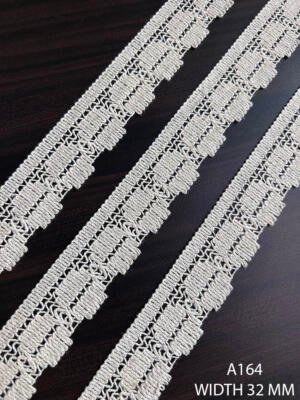A164 Greige Cotton Knitted Decorative Lace 32 MM
