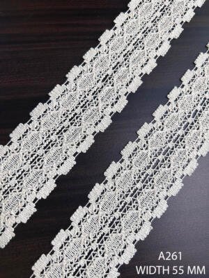 A261 Greige 55MM Cotton Comz Lace Trim