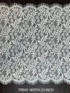 FRE69 – Eyelash Chantilly Laces And Fabrics – SUPER FINE EYELASH LACE WIDTH 23 INCH P RICE FOR 3 METERS DYEABLE EXPORT QUALITY
