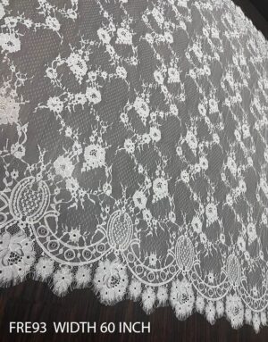 Chantilly eyelash lace fabric