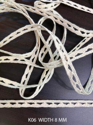 K06 Fine Cotton Ball Crochet Lace K06 Fine Cotton Ball Crochet Lace 8mm Griege Dyeable Decorative Cotton Lace Trim