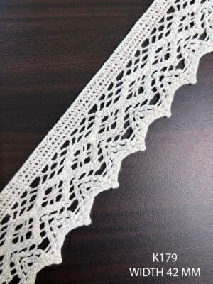 K179 white soft cotton crochet lace 42 mm width