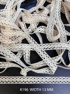 K196 geometric openwork crochet lace 13 mm width