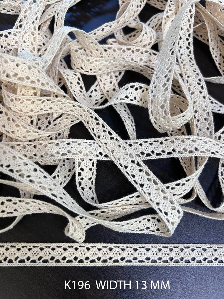 K196 geometric openwork crochet lace 13 mm width