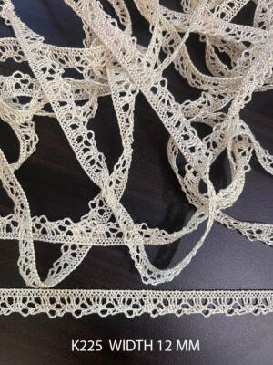 K225 silk pearl crochet lace 12 mm width