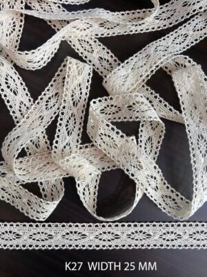 Luxury K27 cotton crochet elegant lace width 25mm dyeable trim