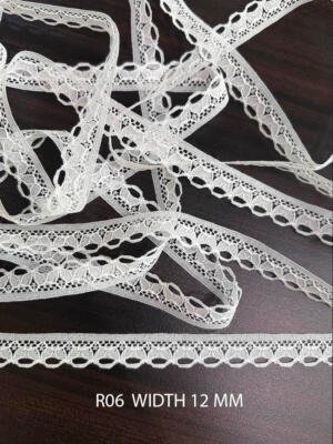 White Raschel Nylon Openwork Knitted Lace Trim 12 MM