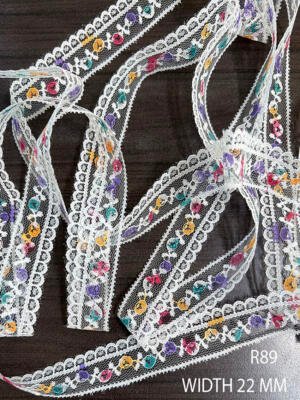 Multicolor Raschel Nylon Knitted Lace Trim 22