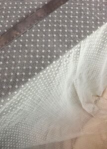 RF122 Raschel Cotton Dot Net Fabric – 80% Cotton, 20% Nylon, Dyeable Export Quality