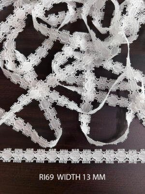 White Raschel Nylon Dyeable Lace Trim 13 MM