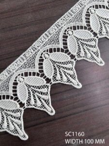 SC1160 – Chemical Laces – COTTON READY FOR DYE WIDTH 100 MM PRICE PER METER DYEABLE EXPORT QUALITY