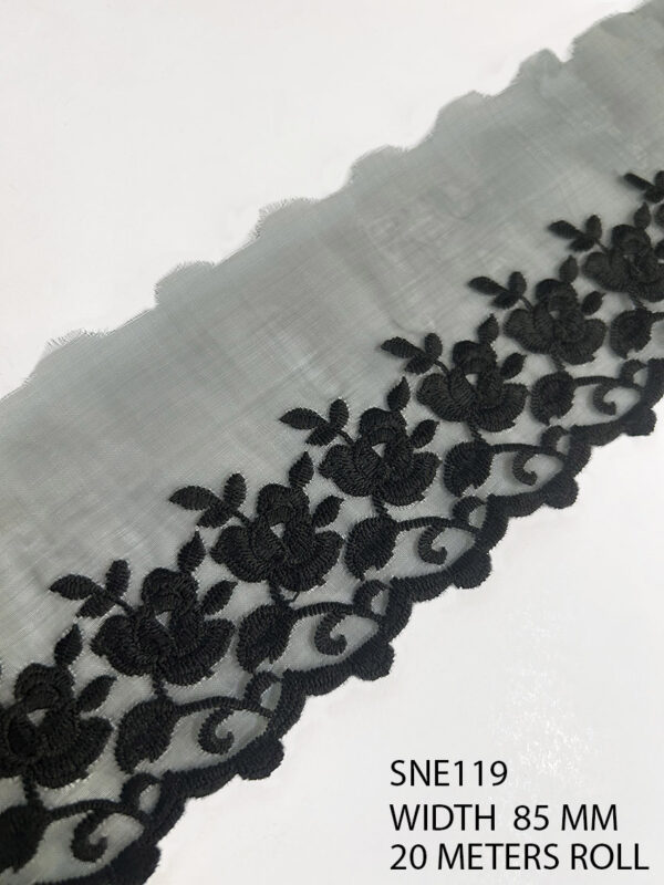 BLACK NET LACE ORGANZA