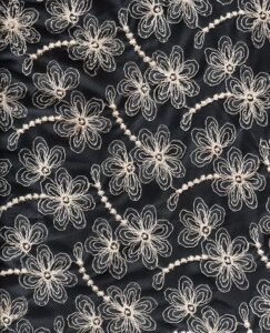 SNE7090 cotton mesh net embroidery fabric – 52 inch dyeable allover design for sarees, gowns, and boutique garments