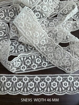 EMBROIDERY WHITE NET LACE