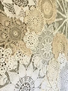 Lace footer design – delicate border motif for elegant website branding