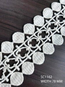 SC1162 – Chemical Laces – COTTON READY FOR DYE WIDTH 78 MM PRICE PER METER DYEABLE EXPORT QUALITY