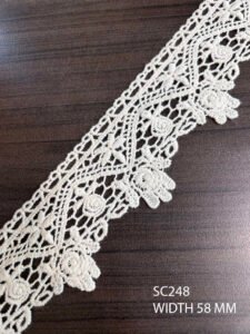 SC248 – Chemical Laces – COTTON READY FOR DYE WIDTH 58 MM PRICE PER METER DYEABLE EXPORT QUALITY