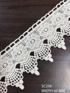 SC256 – Chemical Laces – COTTON READY FOR DYE WIDTH 60 MM PRICE PER METER DYEABLE EXPORT QUALITY