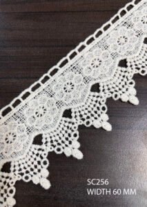 SC256 – Chemical Laces – COTTON READY FOR DYE WIDTH 60 MM PRICE PER METER DYEABLE EXPORT QUALITY