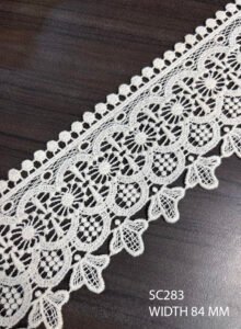 SC283 – Chemical Laces – COTTON READY FOR DYE WIDTH 82 MM PRICE PER METER DYEABLE EXPORT QUALITY