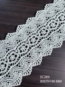 SC289 – Chemical Laces – COTTON READY FOR DYE WIDTH 90 MM PRICE PER METER DYEABLE EXPORT QUALITY