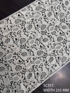 SC311 – Chemical Laces – COTTON READY FOR DYE WIDTH 235 MM PRICE PER METER DYEABLE EXPORT QUALITY