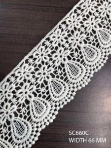 SC660C – Chemical Laces – COTTON READY FOR DYE WIDTH 66 MM PRICE PER METER DYEABLE EXPORT QUALITY