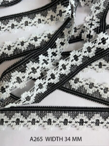 BLACK AND WHITE COTTON LACE
