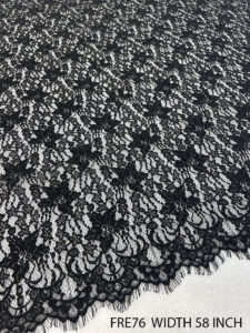 FINE BLACK CHANTILLY EYELASH FRENCH FABRIC