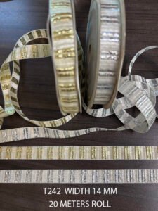 SILVER OR GOLD LUREX RIBBON LACE