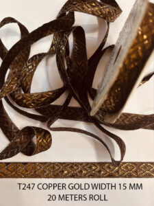 COPPER GOLD LUREX RIBBON LACE