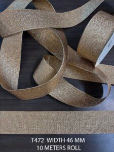 GOLD GLITTER WIDE LUREX RIBBON LACE