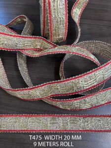 RED GOLD LUREX RIBBON LACE