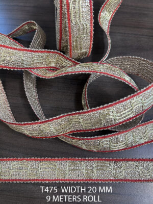 RED GOLD LUREX RIBBON LACE