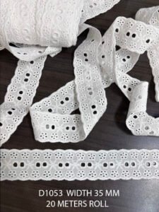 WHITE RIBBON PASS COTTON LACE