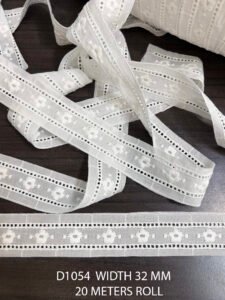 COTTON FABRIC LADDER FLOWER LACE