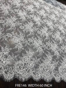 WHITE CHANTILLY LACE FABRIC