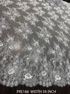 WHITE EYELASH LACE FABRIC