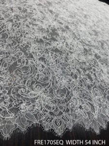 CHANTILLY LACE FABRIC WITH SEQUENCE