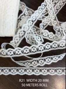 NYLON WHITE DYEABLE RASCHEL LACE