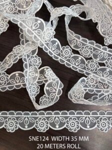 WHITE ORGANZA NET LACE
