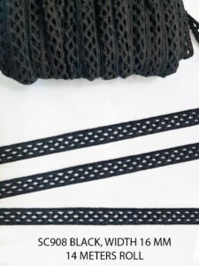 BLACK COTTON CROSS LACE