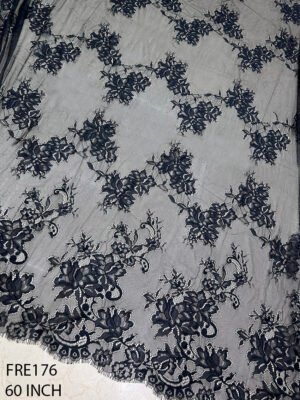 BLACK CHANTILLY FABRIC