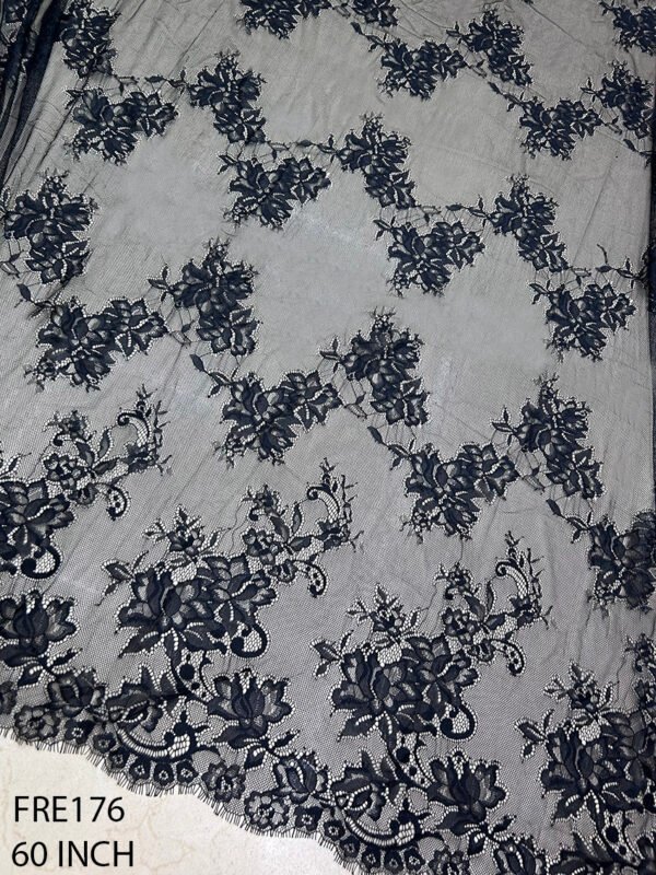 BLACK CHANTILLY FABRIC