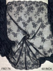 BLACK CHANTILLY FABRIC