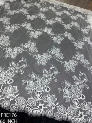 WHITE EYELASH LACE FABRIC