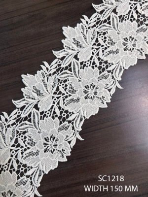 FLORAL WHITE POLY LACE