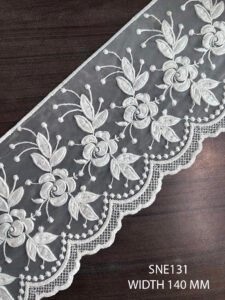 ORGANZA WHITE FLOWER NET LACE